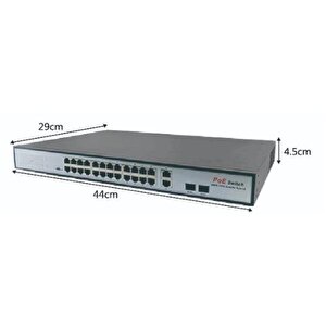 Uranium Poe-2421sfp-300w 24 Port 10/100+2x Gigabit Uplink +1xsfp Rackmount Switch (realtek Chipset)