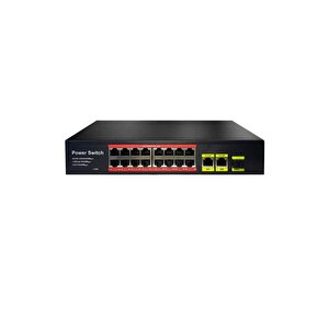 Uranium Poe-g1621sfp-300w 16 Port Gigabit+2xgb Rj45+1xsfp Uplink Poe Rackmount Switch (realtek Chipset)