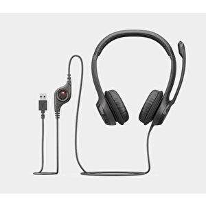 H390 Usb Mikrofonlu Kulaklık Siyah Headset 981-000406