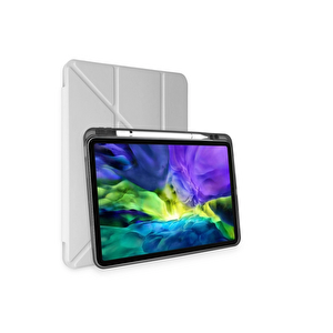 Evimdeyokyok Apple İpad Air 4 10.9 Kılıf Kalemlikli Mars Tablet Kılıfı - Gri T20