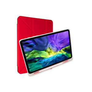 Evimdeyokyok Apple İpad 2022 10.9 (10.nesil) Kılıf Kalemlikli Mars Tablet Kılıfı - Kırmızı T20