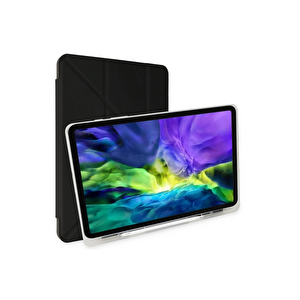 Evimdeyokyok Apple İpad Pro 12.9 (2021) Kılıf Kalemlikli Mars Tablet Kılıfı - Siyah T20