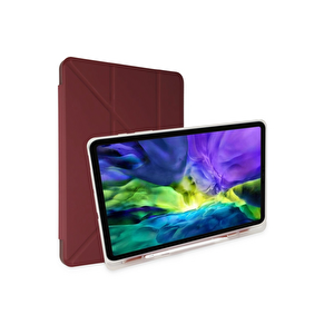 Evimdeyokyok Apple İpad 2022 10.9 (10.nesil) Kılıf Kalemlikli Mars Tablet Kılıfı - Mürdüm T20