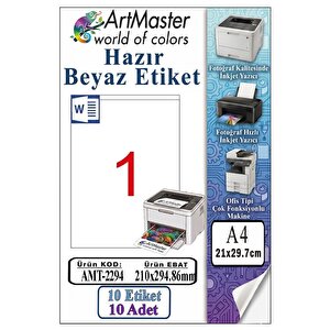 A4 Hazır Beyaz Etiket 210x294.86mm 10 Sayfa 1 Paket Kendinden Yapışkanlı Fotokopi Lazer İnkjet Kağıdı Yazıcılar İçin
