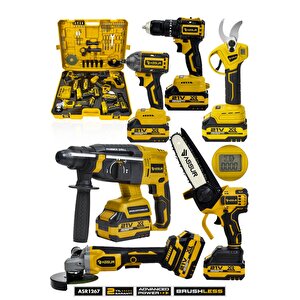 21v 6'lı Set Taşlama, Somun Sıkma, Budama Makası Ve Testeresi, Matkap, Kırıcı/delici Hilti