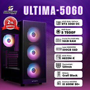 Gaminggentr Ultima-5060 / Amd Ryzen 5 7500f / Asus Dual Geforce Rtx 5060 8gb / 16gb Ram / 500gb Ssd Oem Paket