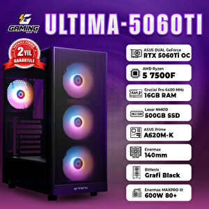 Gaminggentr Ultima-5060ti / Amd Ryzen 5 7500f / Asus Dual Geforce Rtx 5060 Ti 16gb / 16gb Ram / 500gb Ssd Oem Paket
