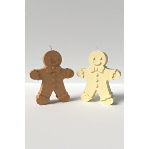 Büyük Kurabiye Adam Mum Silikon Kalıp M3 -yılbaşı Mum Kalıbı Soya Wax Mum Yapım Malzemeleri 10x8.7cm