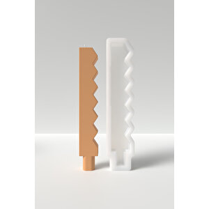 Zigzag Şamdanlık Mum Silikon Kalıp Z2 - Şamdan/şamdanlık Mum Profesyonel Silikon Kalıbı 21.5 X 3.3cm
