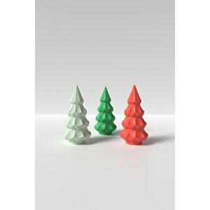 Küçük Yılbaşı Ağacı Mum Silikon Kalıp -yılbaşı Mum Silikon Kalıp, Mum Yapım Malzemeleri  10 X 4.8 Cm