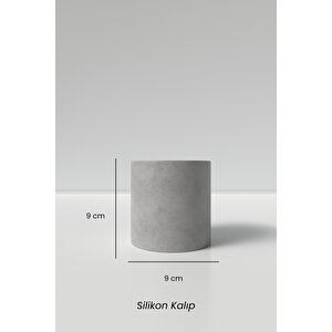 Silindir Saksı Ve Mumluk Beton Silikon Kalıp K12- Dekoratif Beton Mumluk Kalıbı K12