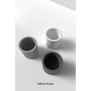 Silindir Saksı Ve Mumluk Beton Silikon Kalıp K12- Dekoratif Beton Mumluk Kalıbı K12