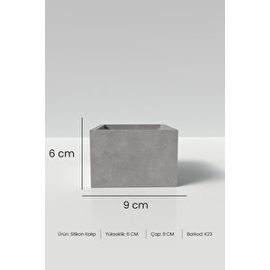 Kapaklı Kare Mumluk Beton Silikon Kalıp K23 - Dekoratif Kare Mumluk Beton Kalıbı 6x9cm
