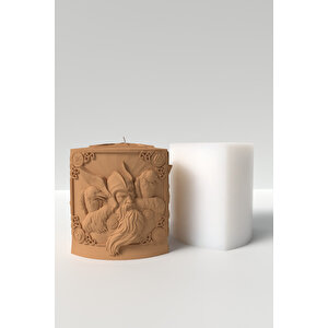 Büyük Savaş Tanrısı Odin Mum Silikon Kalıp -  Mitoloji Savaş Tanrısı Desenli Mum Kalıbı 10 X 9.6 Cm