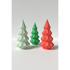 Büyük Yılbaşı Ağacı Mum Silikon Kalıp -yılbaşı Mum Silikon Kalıp, Mum Yapım Malzemeleri  15 X 7.3 Cm