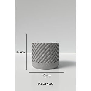 Dekoratif Desenli Büyük Beton Saksı Silikon Kalıp K9 - Büyük Beton Saksı Kalıbı