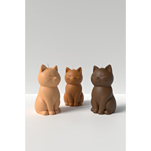 Kedi Mum Silikon Kalıp - Sevimli Kedi Mum Kalıbı, Kedi Figürlü Mum Kalıbı 9 X 5 Cm