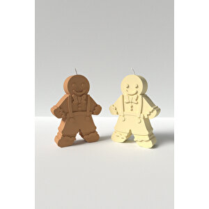 Büyük Kurabiye Adam Mum Silikon Kalıp M2 - Yılbaşı Mum Kalıbı Soya Wax Mum Yapım Malzemeleri 10x7 Cm