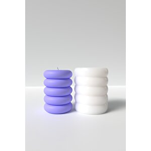 Silindir Halka Mum Silikon Kalıp - Halka Simit Mum Silikon Kalıp, Mum Yapım Malzemeleri  10 X 7 Cm