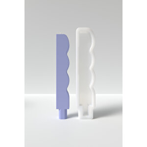 Zigzag Şamdanlık Mum Silikon Kalıp Z4 - Şamdan/şamdanlık Mum Profesyonel Silikon Kalıbı 21.5 X 3.3cm
