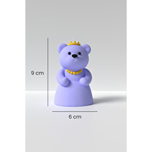 Gelin Ayıcık Mum Silikon Kalıp - Ayıcık Mum Kalıbı, Süsülü Gelin Ayıcık Mum Kalıbı 9 X 6 Cm