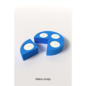 Desenli Çok Kullanımlı Beton Mumluk Ve Tealight Silikon Kalıp H4 - 1 Adet Silikon Kalıp
