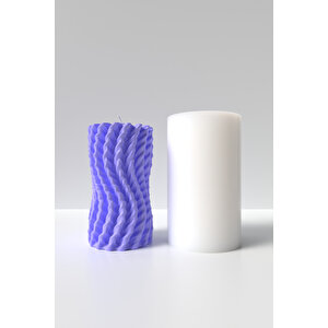 Desenli Wave Örgü Mum Silikon Kalıp - Dekoratif Mum Kalıbı Mum Yapım Malzemeleri Abs-05