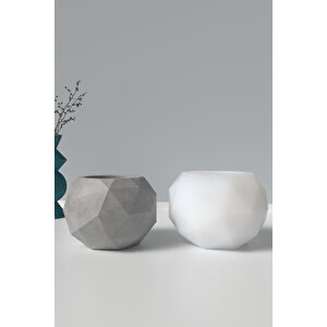 Dekoratif Geometrik Beton Saksı Silikon Kalıp M1