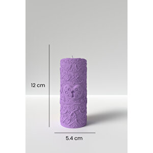 Desenli Kalp Kilidi Mum Silikon Kalıp -  Kalp Ve Anahtar Desenli Silindir Mum Kalıbı 12 X 5.4 Cm