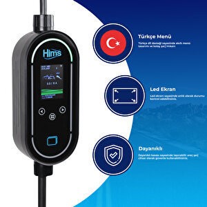 Hims 11kW Ev Tipi Taşınabilir Elektrikli Araç Şarj İstasyonu HCTK-11-PS-S