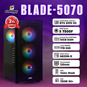 Gaminggentr Blade-5070 / Amd Ryzen 5 7500f / Asus Dual Geforce Rtx 5070 12gb / 16 Gb Ram / 1 Tb Ssd / Oem Paket
