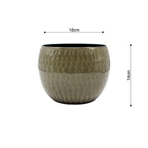 Nadya Kahverengi Metal Saksı 18*14cm