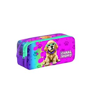 Köpek Desenli İki Bölmeli Kalem Çantası 12082