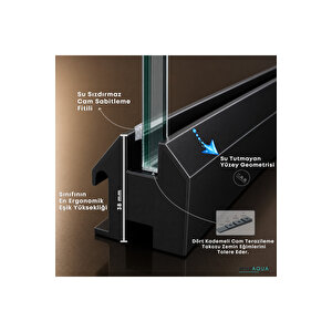 Arteko Metaline Duşakabin Kare Antrasit Profil  6mm Füme Temperli Cam