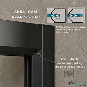 Arteko Metaline Duşakabin Antrasit Profil – 5mm Füme Temperli Cam 70x70 cm