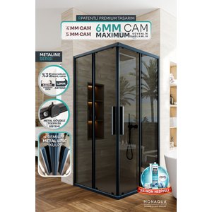 Arteko Metaline Duşakabin Kare Antrasit Profil  6mm Füme Temperli Cam 105x120 cm