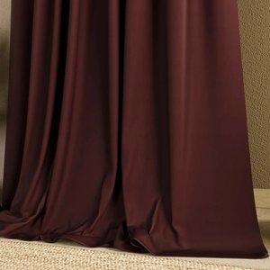 Düz Pilesiz Bordo Renk Blackout Fon Perde - Işık Geçirmez, Tek Parça 100x250 cm