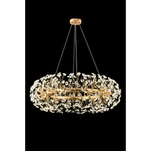 Gloria 80'lik Gold Kristal Taşlı Modern Tasarım Salon Avize