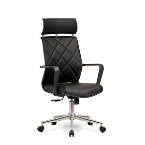 Sepya Yönetici Makam - Ofis Müdür - Büro - Çalışma Koltuğu Renk Krom Ayaklı