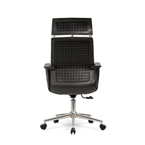 Sepya Yönetici Makam - Ofis Müdür - Büro - Çalışma Koltuğu Renk Krom Ayaklı