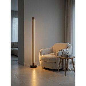Modern Ahşap Led Lambader | Kumandalı 3 Renk | El Yapımı 145 Cm Ceviz