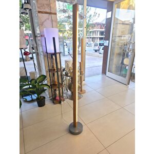 Modern Ahşap Led Lambader | Kumandalı 3 Renk | El Yapımı 145 Cm Ceviz