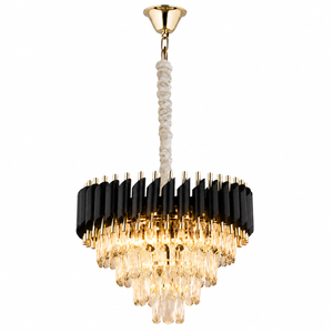 Mikula 45'lik Yuvarlak Gold Kristal Taşlı Modern Oturma Odası Salon Sarkıt Avize ( Ürün Zincirlidir )