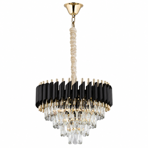 Mikula 45'lik Yuvarlak Gold Kristal Taşlı Modern Oturma Odası Salon Sarkıt Avize ( Ürün Zincirlidir )
