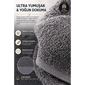 2’li Havlu Seti %100 Pamuk 70x140 Banyo + 50x90 El Yüz Havlusu Dry Forever Antrasit Antrasit