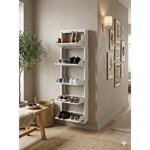 5'li̇ Ki̇li̇tli̇ Beyaz Gold Desenli̇ Metal Ayakkabilik