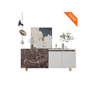 Ravenna Modern Konsol 180 Cm Mermer Desen - Beyaz