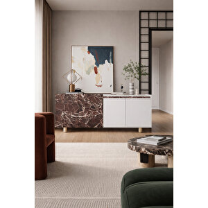 Ravenna Modern Konsol 180 Cm Mermer Desen - Beyaz
