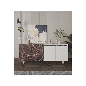 Ravenna Modern Konsol 180 Cm Mermer Desen - Beyaz