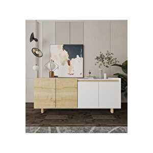 Ravenna Modern Konsol 180 Cm Safir Meşe - Beyaz